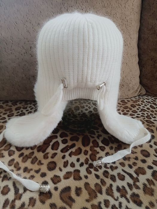 Шапка ушанка, ангорка