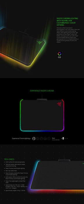 RGB Коврик для мыши Razer Firefly Cloth  355x255