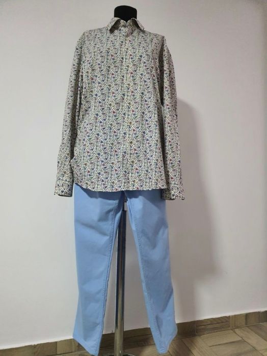 Pantaloni barbatesti, bumbac, model usor slim;