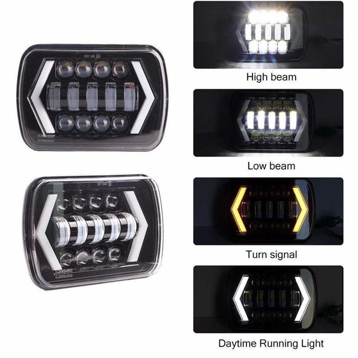 Set Faruri LED JEEP Wrangler YJ Cherokee XJ 110W Patrol Landcruiser