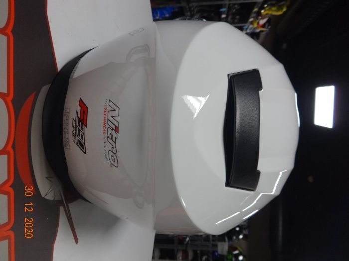 Нов Модел! 2021 Модуларна Мото Каска NITRO F 390 UNO бял гланц