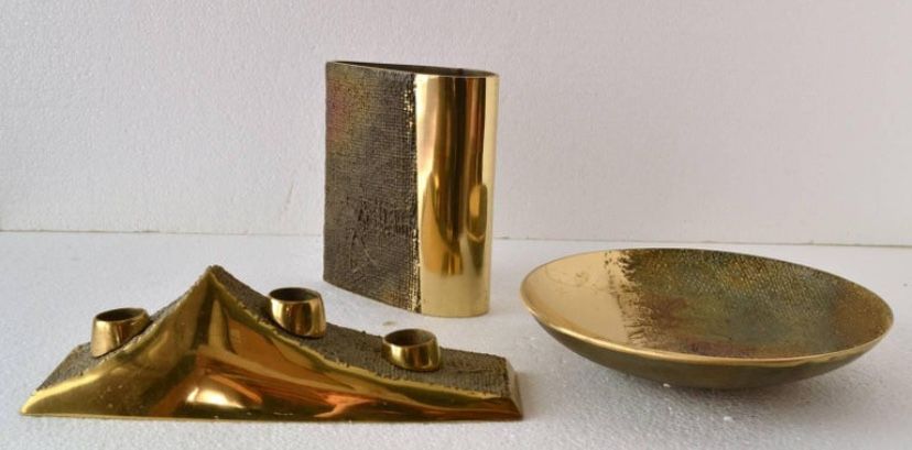 Bronz Brutalist Modernist anii 70 Mid Century