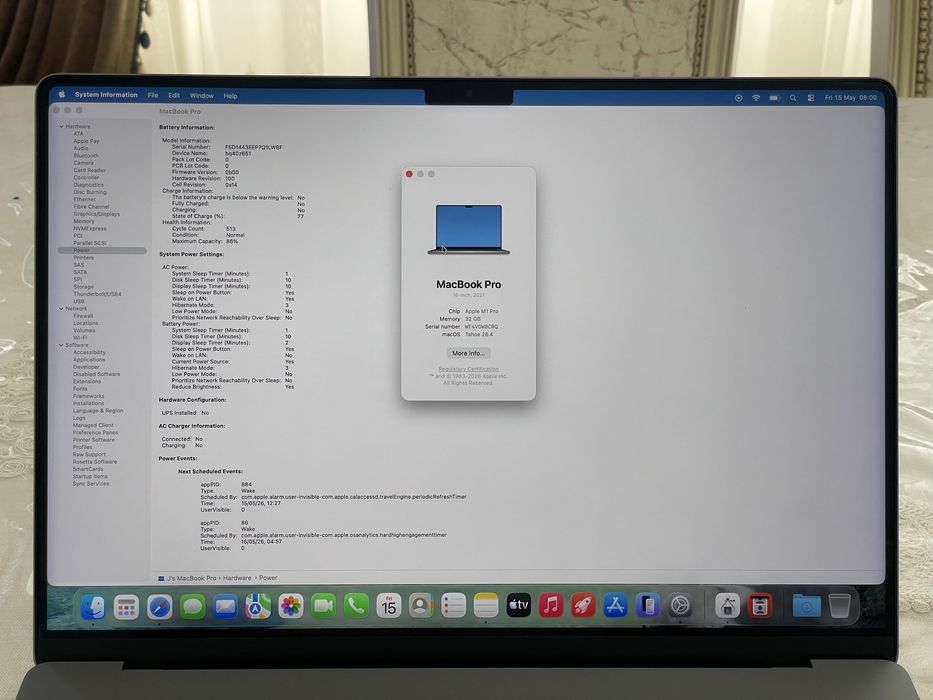 Macbook pro M1 Pro 32/512 GB 16 inch 86% 513 циклов