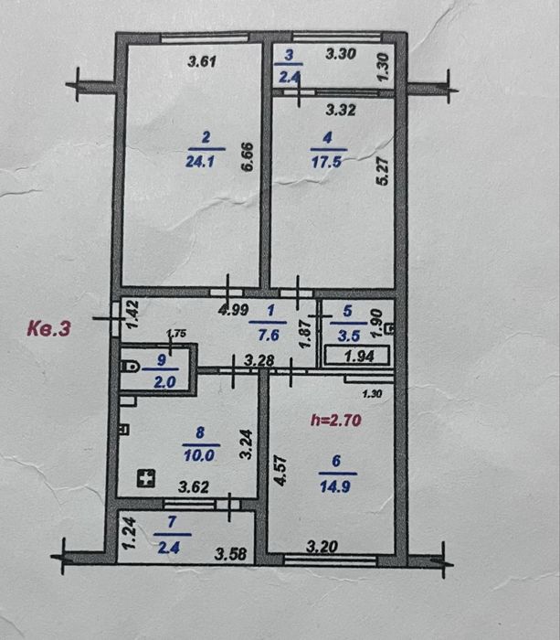 Продается 3-х комнатная квартира