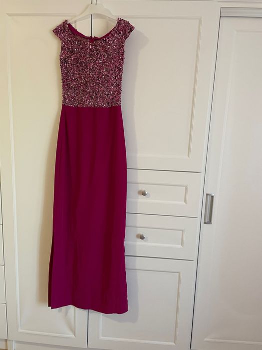 Rochie ocazie roz fucsia cu paiete marime S