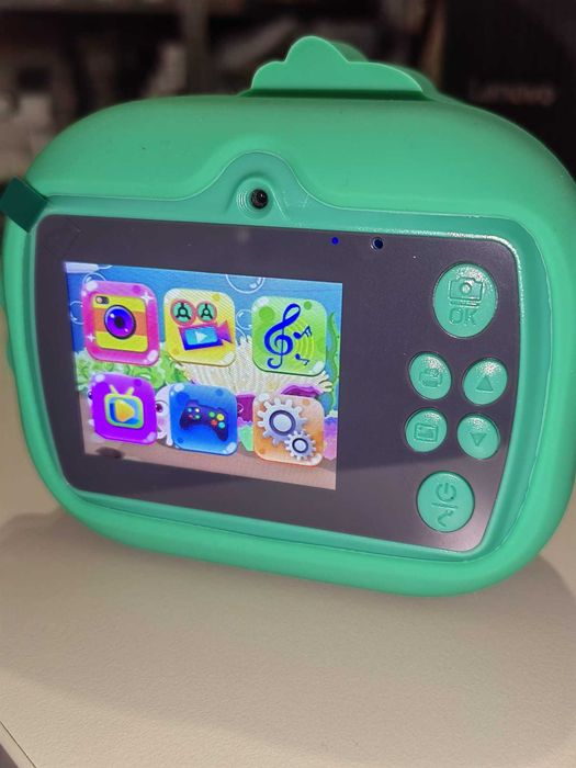 Aparat foto copii cu printare instant dinozaur verde VALA 4K