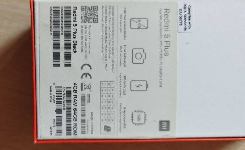 Продам Xiaomi Redmi 5 Plus 4/64 Глобальная версия
