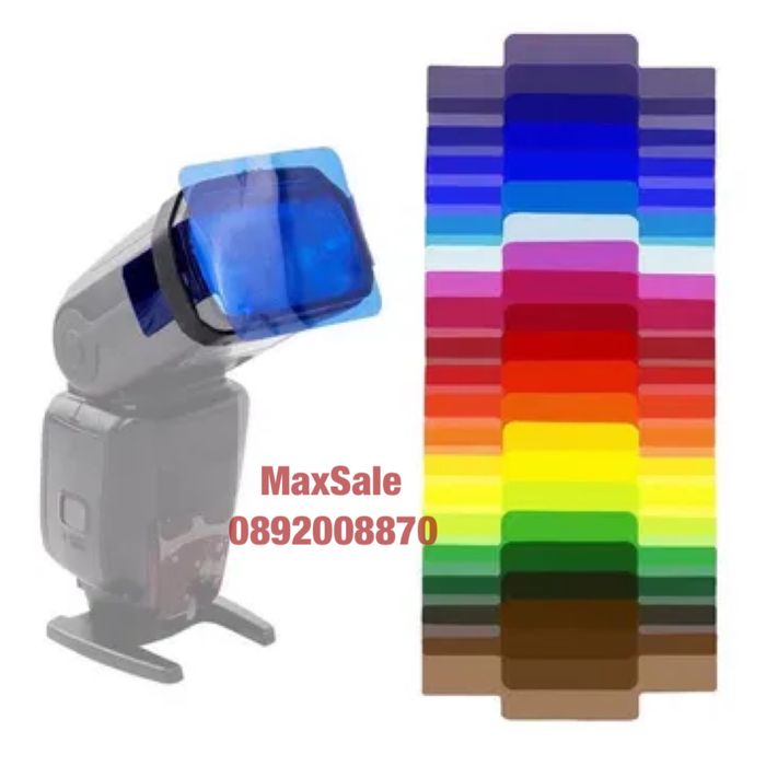 12 филтъра + цветни филтри за светкавица Nikon Canon Sony