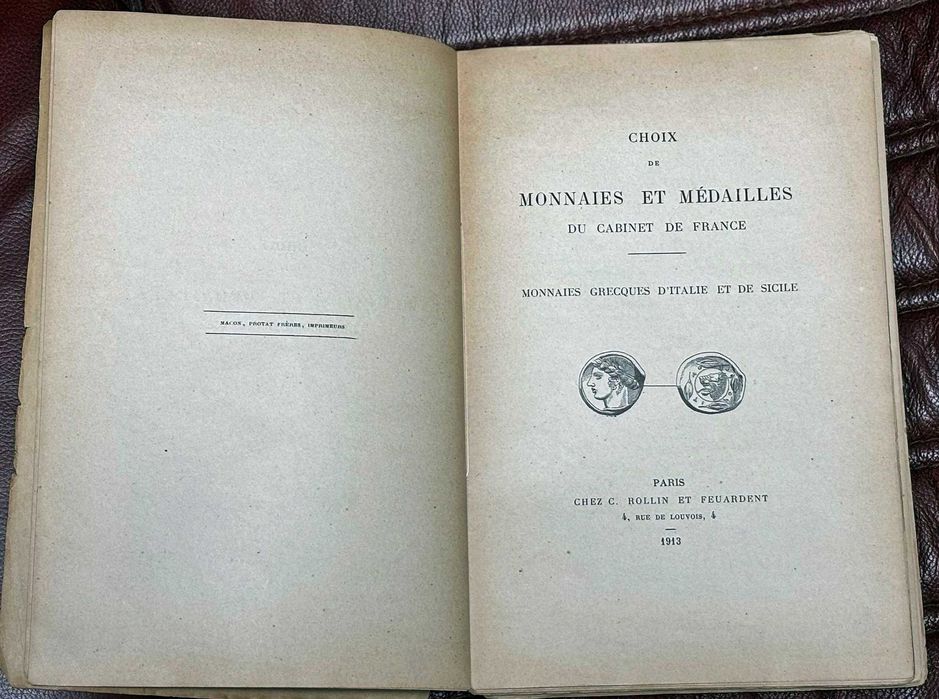 carte de numismatica rara - monede si medalii antice grecesti, an 1913