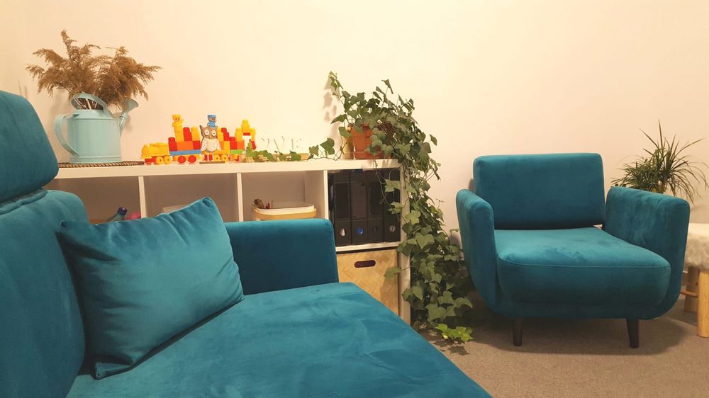 Canapea si fotoliu din catifea turcoaz