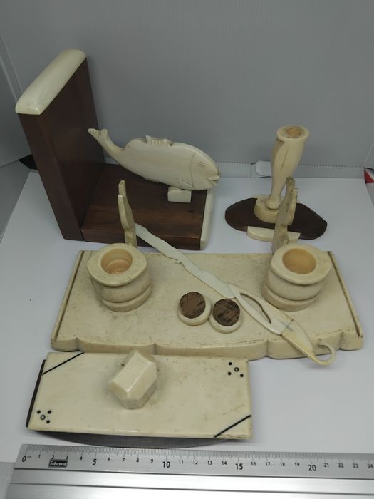 Vechi set birou ivory