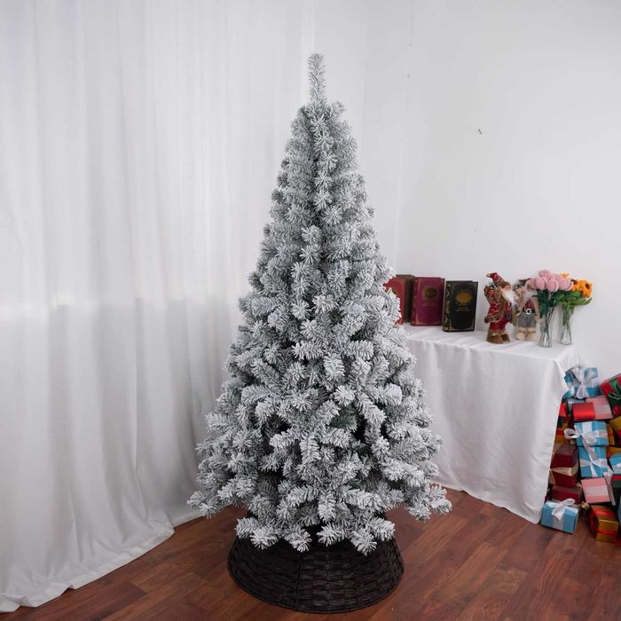 Brad de Crăciun 1,8 m cu Efect de Zăpadă + Lămpi LED