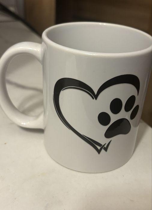 Cani ceramica model cu inima si labuta