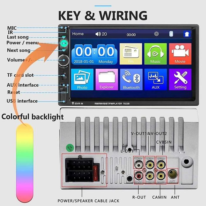 Dvd auto 2 din cu camera Mirrorlink