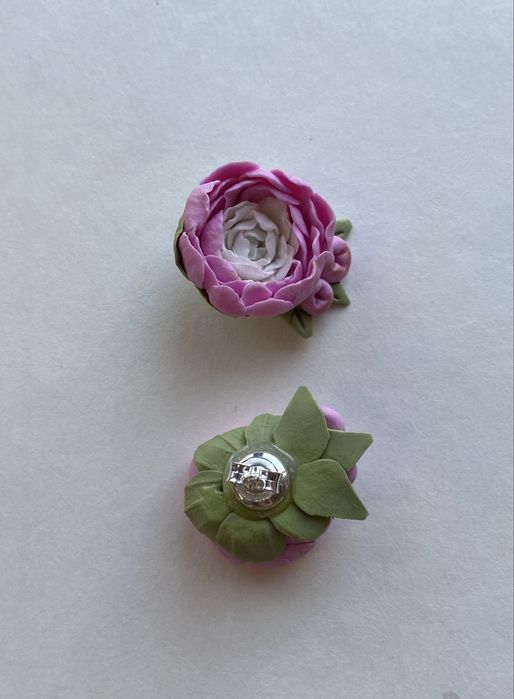 Обеци и пръстен с декор от полимерна глина