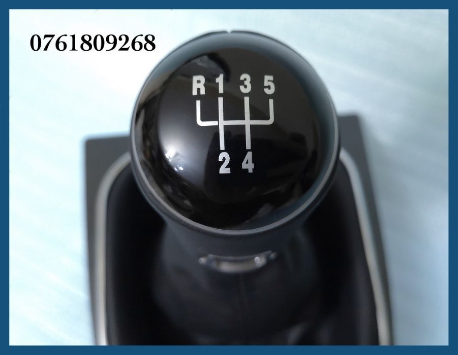 Manson schimbator + nuca PIELE + rama crom VW Eos Scirocco cu 5 trepte