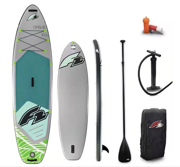 NOU Paddleboard SUP-Board F2 SUP Stand Up Paddle Board Drive 372cm 12,2 Lightgrey