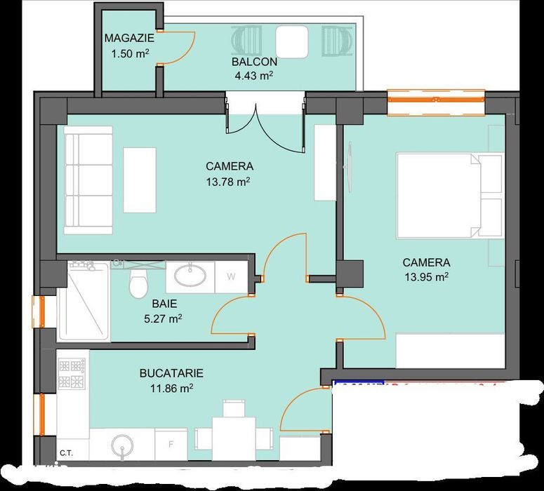 Apartament cu 2 camere si avans doar 5% - zona Doamna Stanca - Sibiu