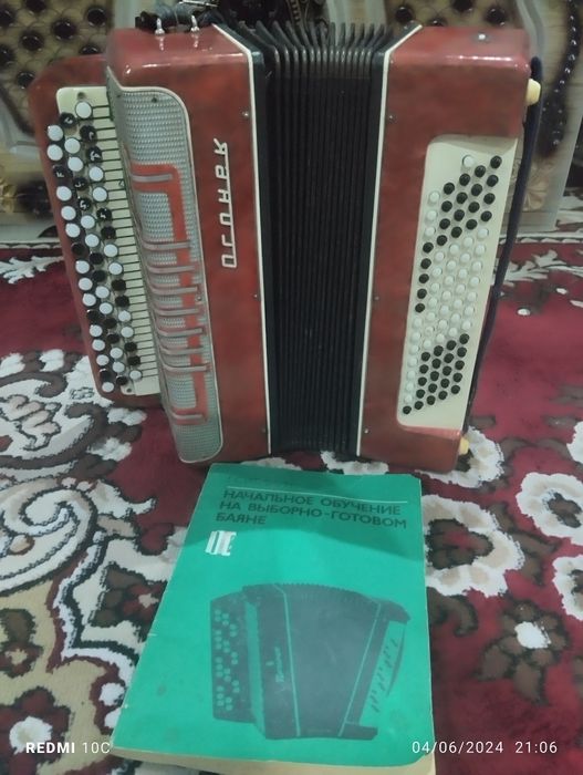 Bayan cholgʻu instrumenti kitobi bilan sotiladi