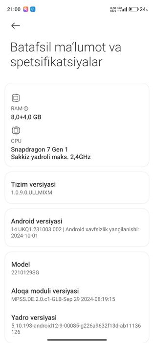 Xiaomi 13lite kar dak