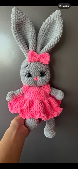 Зайче плетено на една кука