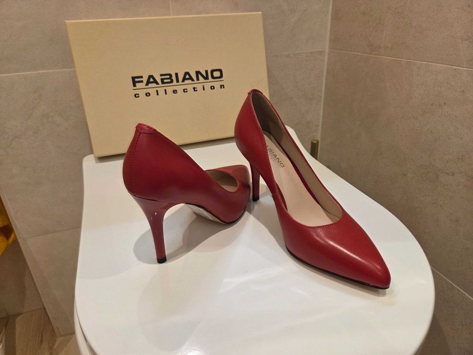 Червени кожени обувки FABIANO