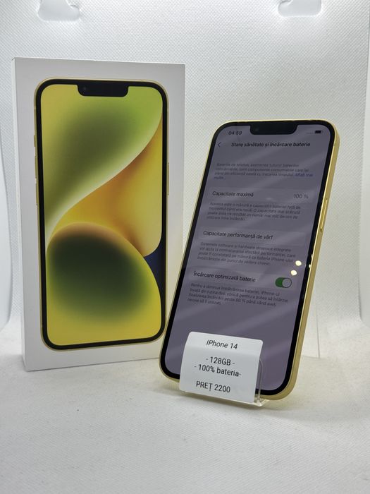 Magazin Vindem: Iphone 14, 128GB, 100% bateria