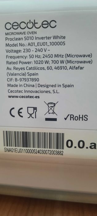 Микровълнова Cecotec Proclean 5010 Inverter