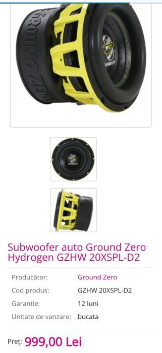Ground zero difuzor subwoofer