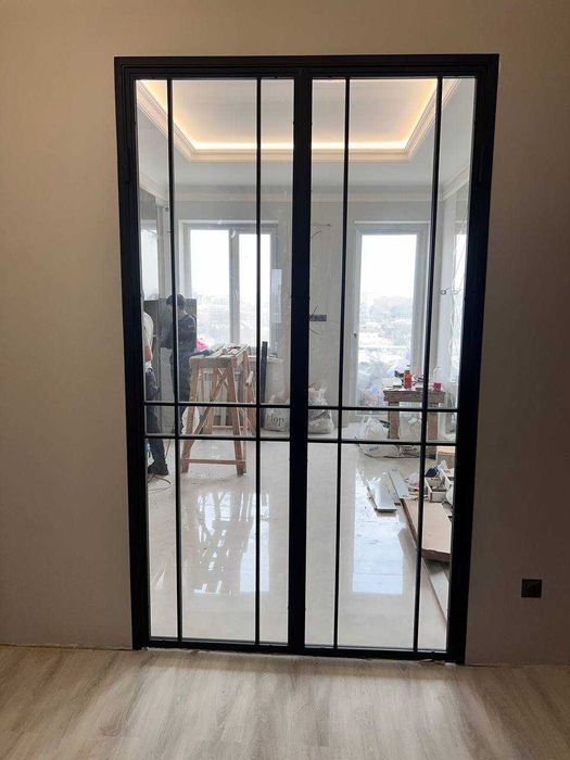 Перегородки двери стеклянные deraza oyna стекло Лофт Loft