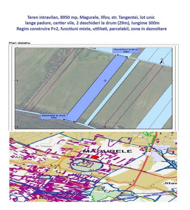 Teren, 8950 mp, langa padure, Intravilan, Magurele, strada Tangentei