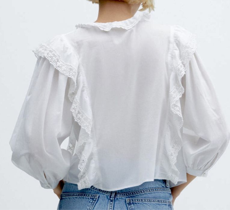 Camasa Mango S dantela bumbac livrare gratuita