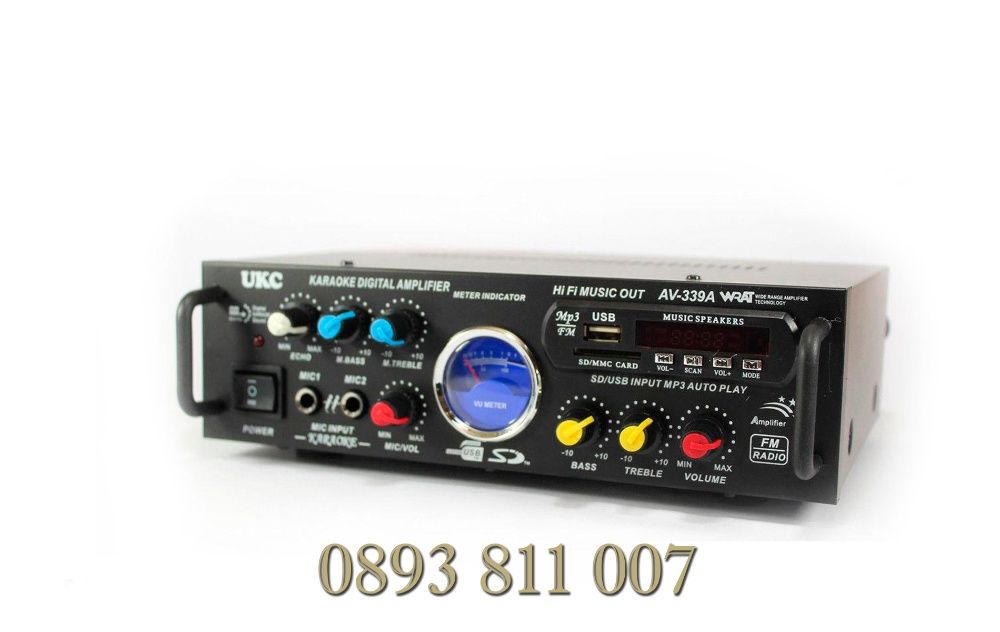 2х500в-Аудио усилвател / Домашен усилвател / Караоке, Модел: AV-339A