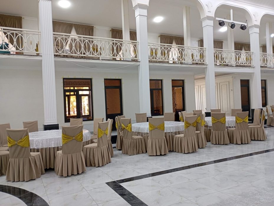 Ресторан ва туйхоналрга пардалар стул чехоллар дастурхон ва сахналар