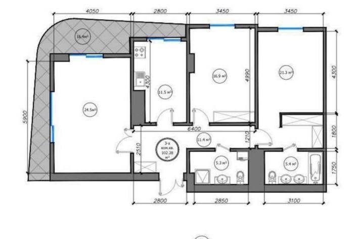 Квартира ЖК Infinity 3/8/15 105 кв.м
