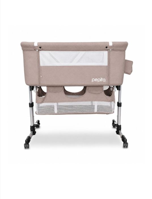 Patut Pepita cu saltea si cos de depozitare, bej,
60x95x75-90cm, atasabil