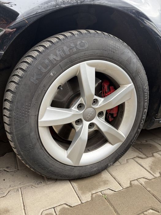 Jante concave audi b8/b9  5x112 et 37 7.5j anvelope 205 60 r16 iarna