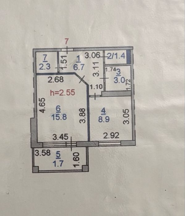 Продам 1 ком на аэрапорту