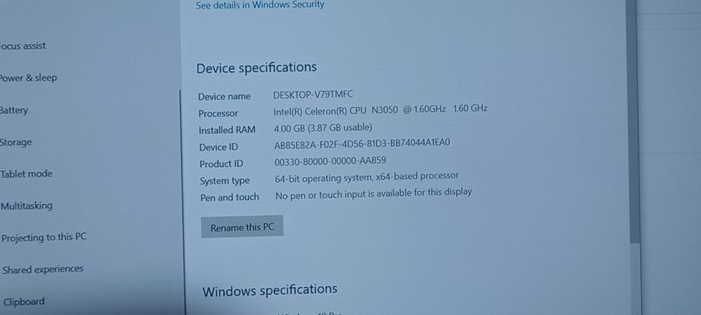 Laptop hp ssd 230G