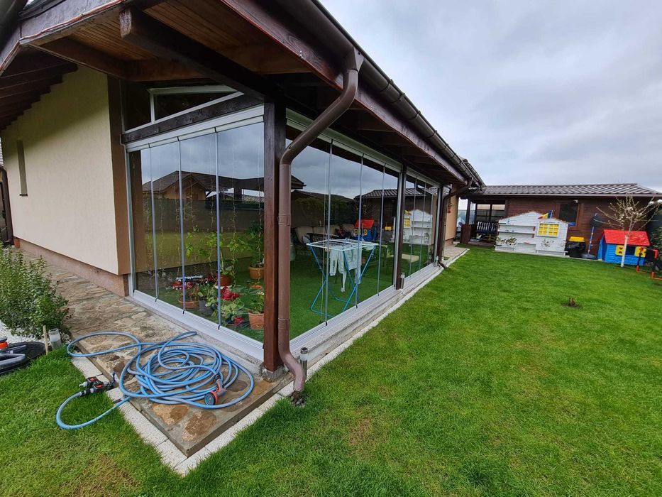 Inchidere Balcone , Terasa , Pergole retractabila cu LED, Bioclimatic Rolling Roof retractabila cu lamela alum., Wintergarden  Acoperis fix din sticla