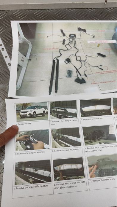 Ел. Багажник - Пълен комплект за електрическа задна врата на пежо 3008