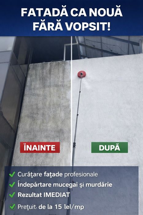 Curățare profesională fațade și pavaje – fără vopsit!
