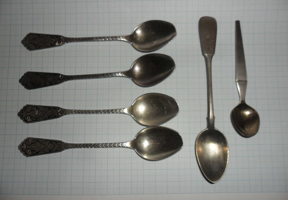 Ложечки серебряные, 875 проба, СССР.