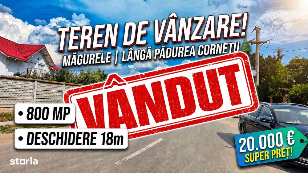 Teren de Casa 800 mp in Magurele langa Padurea Cornetu