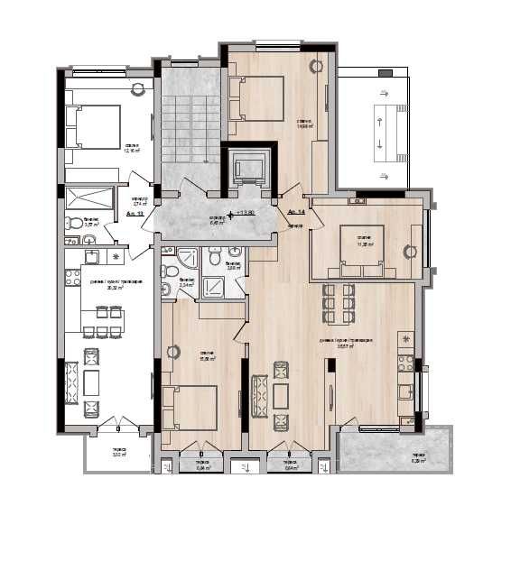 Многостаен апартамент с три спални в Широк Център,гр.Хасково