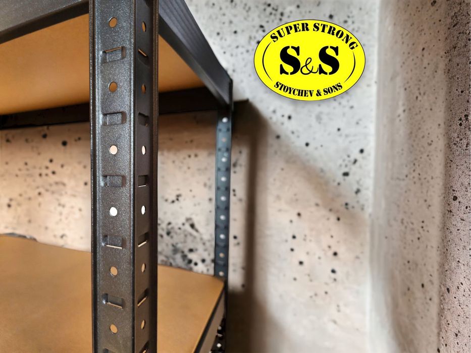 Метални стелажи български 5 нива до 100 кг ЧЕРЕН