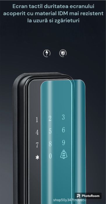 Incuietoare inteligenta, cu amprenta, cod, card, si cheie mecanica