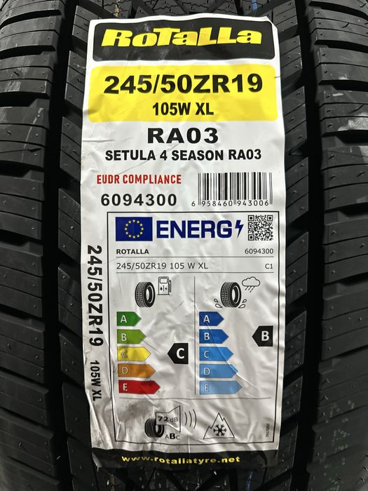 Нови всесезонни ROTALLA RA03 245/50R19 105W XL НОВ DOT БОРД 2455019