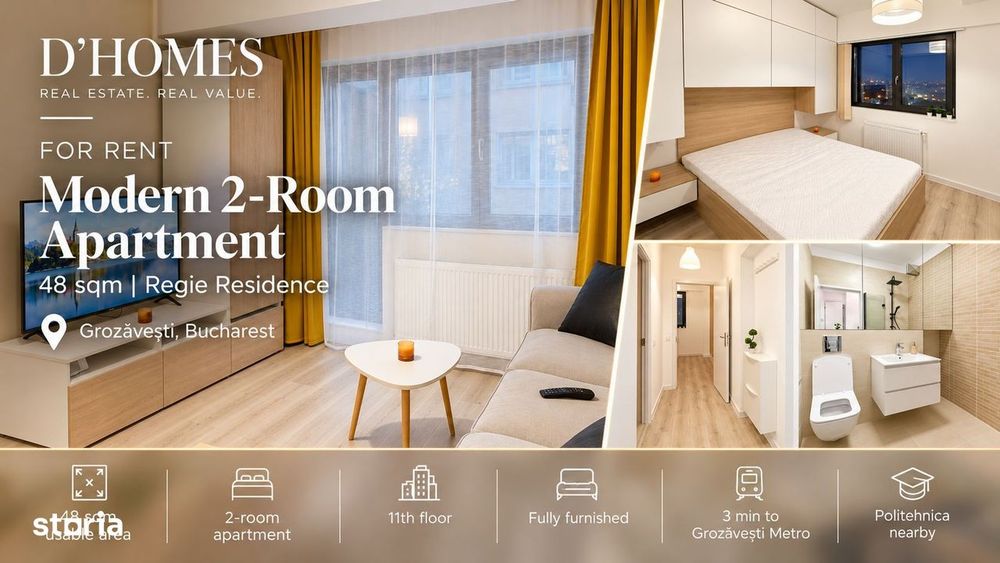 For Rent | Modern 2-Room Apartment | 48 sqm | Regie Residence