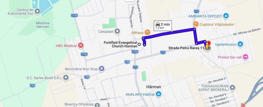 Teren intravilan Harman, 543 mp, zona foarte buna, vecinatati construite